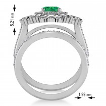 Emerald & Diamond Ballerina Engagement Ring Platinum (2.74 ctw)