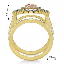 Morganite & Diamond Ballerina Engagement Ring 18k Yellow Gold (2.74 ctw)