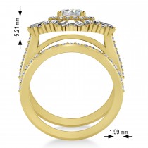 Moissanite & Diamond Ballerina Engagement Ring 14k Yellow Gold (2.74 ctw)