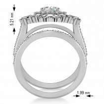 Moissanite & Diamond Ballerina Engagement Ring Platinum (2.74 ctw)