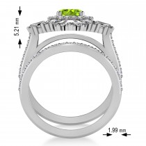 Peridot & Diamond Ballerina Engagement Ring Platinum (2.74 ctw)