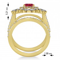 Ruby & Diamond Ballerina Engagement Ring 18k Yellow Gold (2.74 ctw)