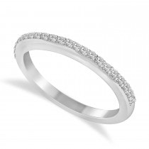 Diamond Half-Eternity Prong-Set Wedding Band 14k White Gold (0.21 ctw)
