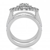 Diamond Ballerina Engagement Ring 18k White Gold (2.74 ctw)