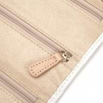 WOLF Chloe Jewelry Roll Case in Cream Pattern Leather