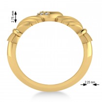 Diamond Claddagh Ladies Ring 14k Yellow Gold (0.05ct)