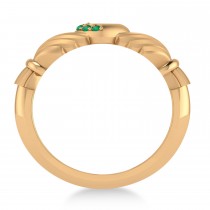 Emerald Claddagh Ladies Ring 14k Rose Gold (0.05ct)