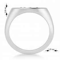 Men's Diamond Constellation Signet Ring 14k White Gold (0.03 ctw)