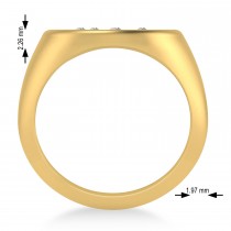Men's Diamond Constellation Signet Ring 14k Yellow Gold (0.03 ctw)