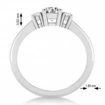 Round Diamond Three-Stone Engagement Ring 14k White Gold (0.60ct)