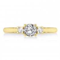 Round Diamond Three-Stone Engagement Ring 14k Yellow Gold (0.60ct)
