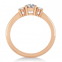 Round Lab Grown Diamond Three-Stone Engagement Ring 14k Rose Gold (0.60ct)
