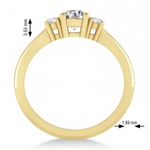 Round Lab Grown Diamond Three-Stone Engagement Ring 14k Yellow Gold (0.60ct)