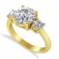Round 3-Stone Diamond Engagement Ring 14k Yellow Gold (2.50ct)