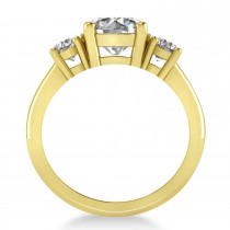 Round 3-Stone Diamond Engagement Ring 14k Yellow Gold (2.50ct)