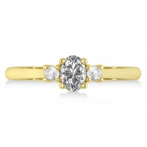 Small Oval Diamond Three-Stone Engagement Ring 14k Yellow Gold (0.60ct)