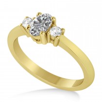 Small Oval Lab Grown Diamond Three-Stone Engagement Ring 14k Yellow Gold (0.60ct)
