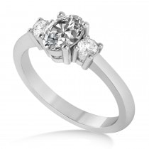 Oval Diamond Three-Stone Engagement Ring 14k White Gold (1.20ct)