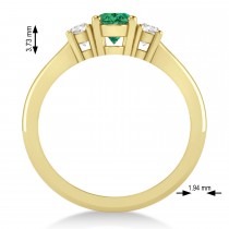 Oval Emerald & Diamond Three-Stone Engagement Ring 14k Yellow Gold (1.20ct)