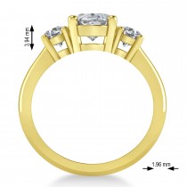 Oval & Round 3-Stone Diamond Engagement Ring 14k Yellow Gold (3.00ct)