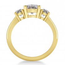 Oval & Round 3-Stone Salt & Pepper Diamond Engagement Ring 14k Yellow Gold (3.00ct)
