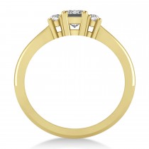 Emerald Lab Grown Diamond Three-Stone Engagement Ring 14k Yellow Gold (0.60ct)