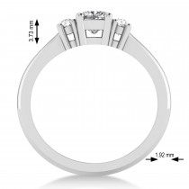 Cushion Diamond Three-Stone Engagement Ring 14k White Gold (0.60ct)