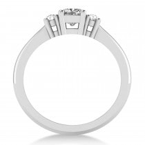 Cushion Lab Grown Diamond Three-Stone Engagement Ring 14k White Gold (0.60ct)