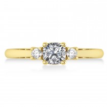 Cushion Lab Grown Diamond Three-Stone Engagement Ring 14k Yellow Gold (0.60ct)