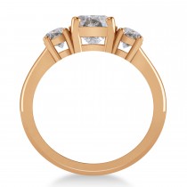 Cushion & Round 3-Stone Salt & Pepper Diamond Engagement Ring 14k Rose Gold (2.50ct)