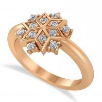 Diamond Snowflake Ring/Wedding Band 14k Rose Gold (0.24ct)