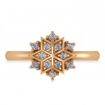 Diamond Snowflake Ring/Wedding Band 14k Rose Gold (0.24ct)