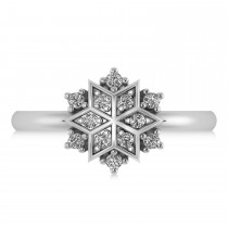Diamond Snowflake Ring/Wedding Band 14k White Gold (0.24ct)