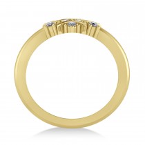 Diamond Snowflake Ring/Wedding Band 14k Yellow Gold (0.24ct)