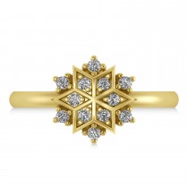 Diamond Snowflake Ring/Wedding Band 14k Yellow Gold (0.24ct)