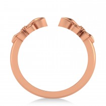 Fleur De Lis Open Concept Ring/Wedding Band 14k Rose Gold