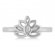 Lotus Flower Fashion Ring 14k White Gold