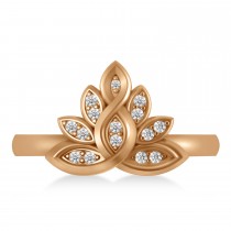 Diamond Lotus Flower Ring 14k Rose Gold (0.15ct)