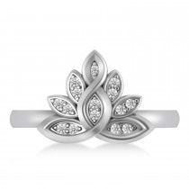 Diamond Lotus Flower Ring 14k White Gold (0.15ct)