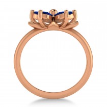 Blue Sapphire 5-Petal Flower Fashion Ring 14k Rose Gold (1.20ct)