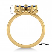 Blue Sapphire 5-Petal Flower Fashion Ring 14k Yellow Gold (1.20ct)