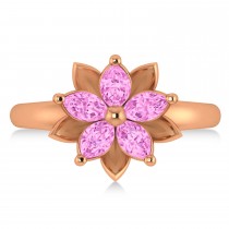 Pink Sapphire 5-Petal Flower Fashion Ring 14k Rose Gold (1.20ct)