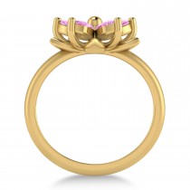 Pink Sapphire 5-Petal Flower Fashion Ring 14k Yellow Gold (1.20ct)