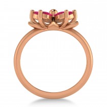 Ruby 5-Petal Flower Fashion Ring 14k Rose Gold (1.20ct)
