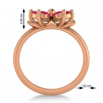 Ruby 5-Petal Flower Fashion Ring 14k Rose Gold (1.20ct)