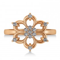 Diamond Six-Petal Flower Ring/Wedding Band 14k Rose Gold (0.26ct)
