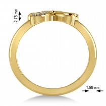 Diamond Three Leafed Clover Ring 14k Yellow Gold (0.08ct)