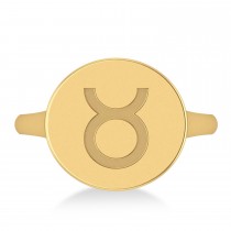 Taurus Disk Zodiac Ring 14k Yellow Gold
