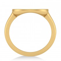 Cancer Disk Zodiac Ring 14k Yellow Gold