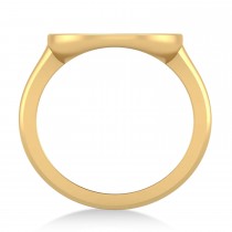 Leo Disk Zodiac Ring 14k Yellow Gold
